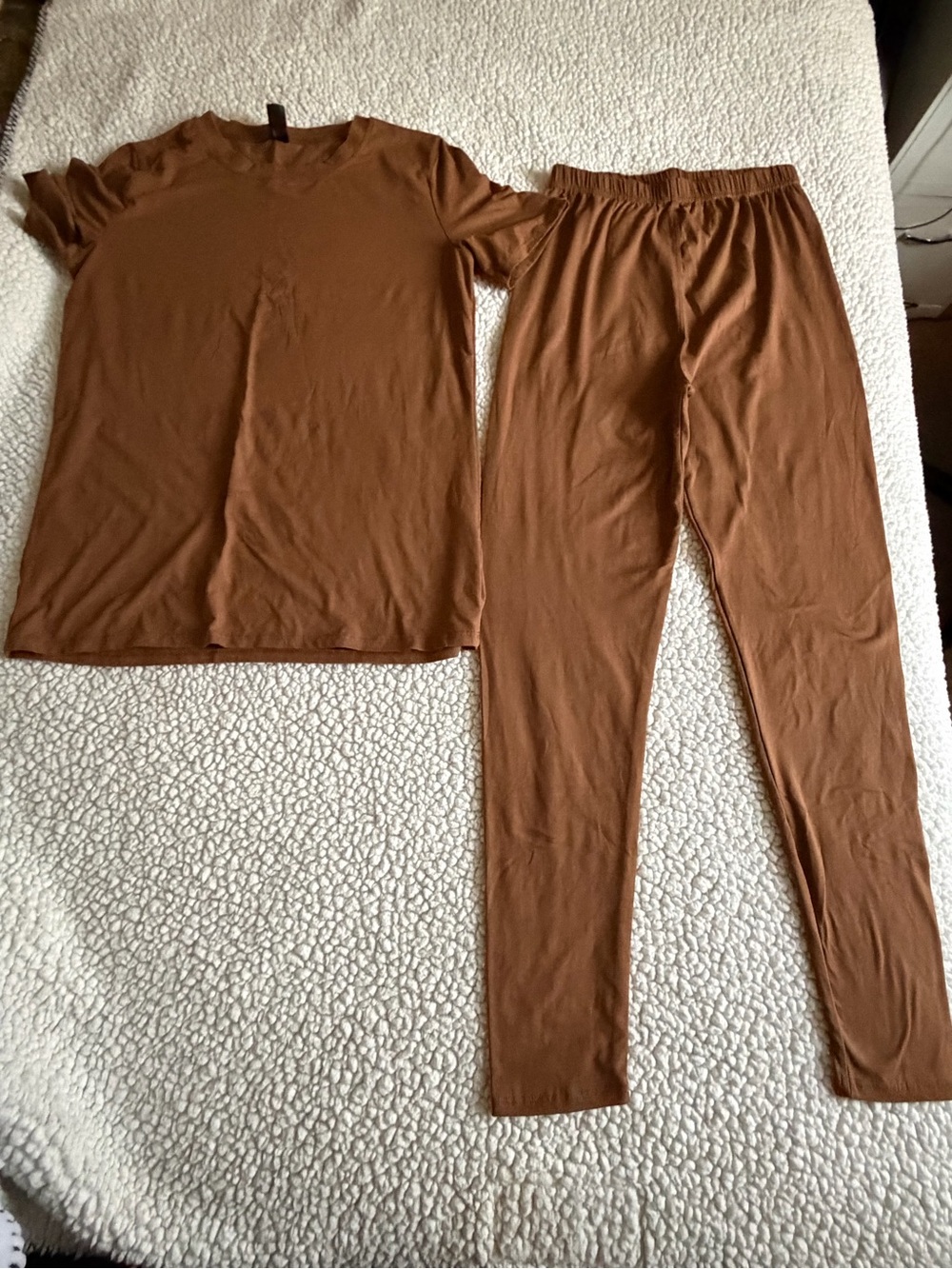 New Mix Brown Two-Piece Lounge Set - Tee & Leggings